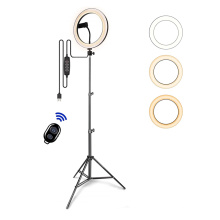 Dimmable Selfie Ring Light LED Fill Light Tripod Stand Remote Shutter Photographic Lighting